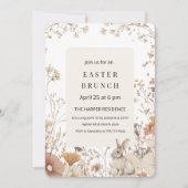 ニュートラルワイルドフラワーイースター 招待状 (正面)