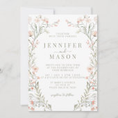 ニュートラルワイルドフラワーサマー結婚式招待状 招待状 (正面)