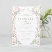 ニュートラルワイルドフラワーサマー結婚式招待状 招待状 (スタンド正面)