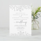 ニュートラルワイルドフラワーフロント&バック結婚ズ 招待状 (スタンド正面)