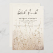ニュートラルワイルドフラワーフローラブライダルシャワーブランチ 招待状 (正面/裏面)