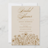 ニュートラルワイルドフラワーブライダルシャワー 招待状 (正面)