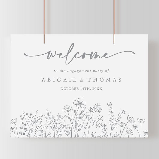 ニュートラルワイルドフラワー婚約パーティへようこそ ポスター
