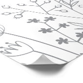 ニュートラルワイルドフラワー婚約パーティへようこそ ポスター (角)