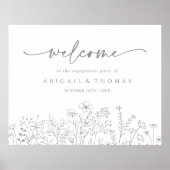 ニュートラルワイルドフラワー婚約パーティへようこそ ポスター (正面)