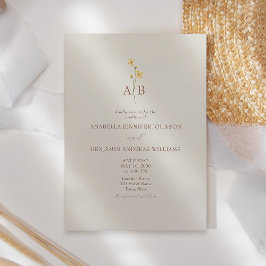 ニュートラルワイルドフラワー結婚式招待状 招待状