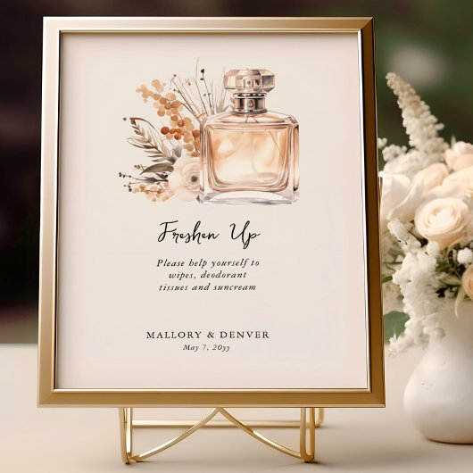 ニュートラルヴィンテージの結婚式のトイレの看板をリフレッシュ ポスター