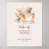 ニュートラルヴィンテージの結婚式のトイレの看板をリフレッシュ ポスター (正面)