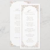 ニュートラルヴィンテージエレガントフレーム結婚スクリプト メニュー (正面/裏面)