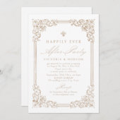 ニュートラルヴィンテージフレームがパーティー後に楽しく 招待状 (正面/裏面)