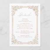 ニュートラルヴィンテージフレームエレガントなウェディング詳細 エンクロージャーカード (正面)