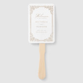 ニュートラルヴィンテージフレームエレガントな結婚式プログラム ハンドファン (正面)