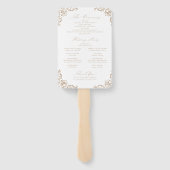 ニュートラルヴィンテージフレームエレガントな結婚式プログラム ハンドファン (裏面)