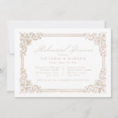 ニュートラルヴィンテージフレームエレガントリハーサルディナー 招待状 (正面)