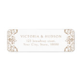 ニュートラルヴィンテージフレームエレガント差出人住所 ラベル (正面)