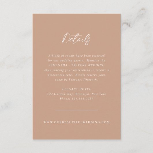 ニュートラル伝統的エレガ自然ントウェディング エンクロージャーカード (正面)