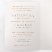 ニュートラル伝統的エレガ自然ントウェディング 三つ折り招待状 (内部最初)