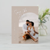 ニュートラル写真の日付カードをフォイルで保存 箔招待状 (立ち正面)