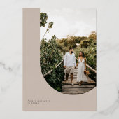 ニュートラル写真の日付カードをフォイルで保存 箔招待状 (裏面)