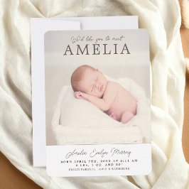 ニュートラル写真コラージュベビー発表 案内状