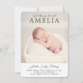 ニュートラル写真コラージュベビー発表 案内状 (正面)