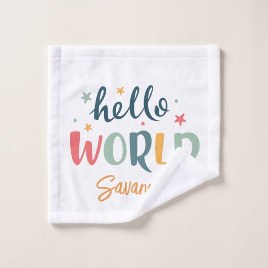 ニュートラル名前をカスタムするベビーシャワーベビー ウォッシュタオル (ウォッシュタオル)