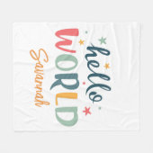 ニュートラル名前をカスタムするベビーシャワーベビー フリースブランケット (正面(横))