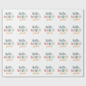 ニュートラル名前をカスタムするベビーシャワーベビー ラッピングペーパー (フラット)