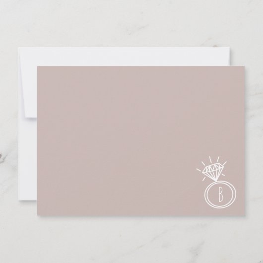 ニュートラル婚約リングや輪写真の保存日付 招待状 (裏面)