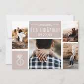 ニュートラル婚約リングや輪写真の保存日付 招待状 (正面)