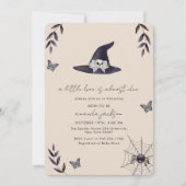 ニュートラル小さなブー魔女ハット赤ちゃんシャワー 招待状 (正面)