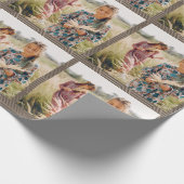 ニュートラル幾何学模様の写真クリスマス ラッピングペーパー (角)