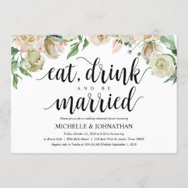 ニュートラル春の結婚式リハーサルディナー招待状 招待状