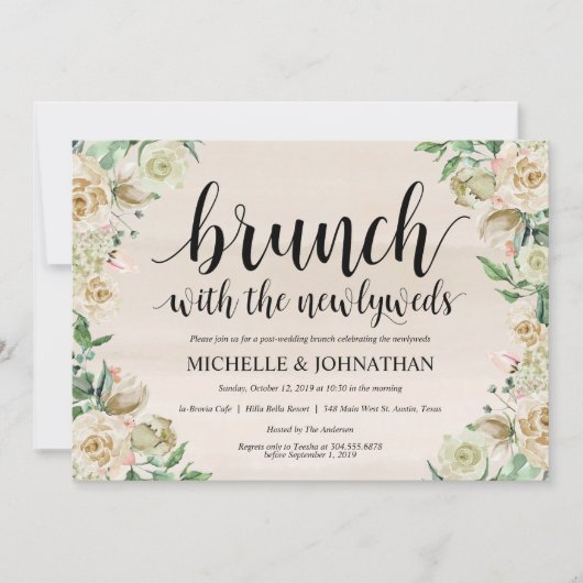 ニュートラル春ポ結婚ストズブランチ招待状カード 招待状 (正面)