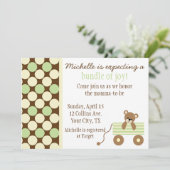 ニュートラル水玉模様ベビーシャワー招待状 招待状 (スタンド正面)