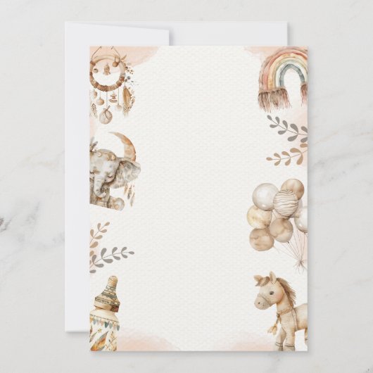 ニュートラル生まれたばかりのベビームスリムアキカ招待状 招待状 (裏面)