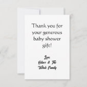 ニュートラル白い赤ちゃん感謝していシャワーあなたが写真 サンキューカード (裏面)