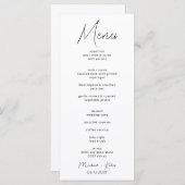 ニュートラル白エレガントのメモダンニュー・カード メニュー (正面/裏面)