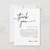 ニュートラル白黒ミニマル結婚リスト サンキューカード (正面)