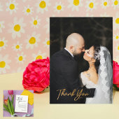 ニュートラル白黒ミニマル結婚リスト サンキューカード