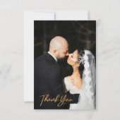 ニュートラル白黒ミニマル結婚リスト サンキューカード (裏面)