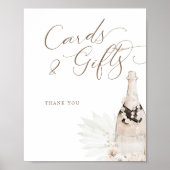 ニュートラル真珠とプロセッコカードのギフトサイン ポスター (正面)