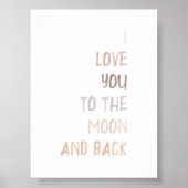 ニュートラル私は月とバックプリントにあなたを愛している ポスター (正面)