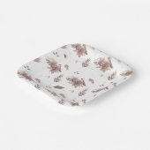 ニュートラル秋の鳥の継ぎ目のないパターン ペーパープレート (傾斜あり)