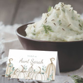 ニュートラル秋ファームハウステーマパンプキンプレイスカード プレイスカード