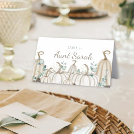 ニュートラル秋ファームハウステーマパンプキンプレイスカード プレイスカード