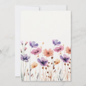 ニュートラル素朴アイボリーホワイトボホワイルドフラワー結婚ズ 招待状 (裏面)