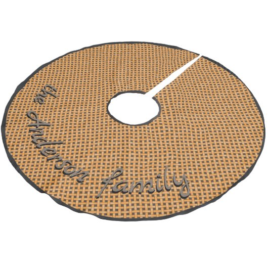 ニュートラル素朴ウィッカーイエローとカスタム文字 ブラッシュドポリエステルツリースカート (アングル)