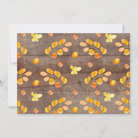 ニュートラル素朴ウッドランドフォレストアニマルズベビーシャワー 招待状 (裏面)