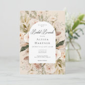 ニュートラル素朴タンクリームフローラアーチブライダルブランチ 招待状 (スタンド正面)